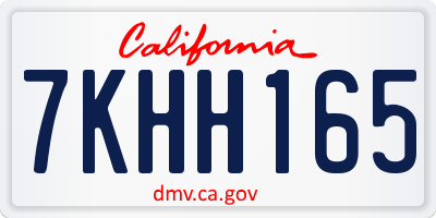 CA license plate 7KHH165