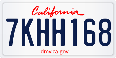 CA license plate 7KHH168