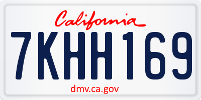 CA license plate 7KHH169