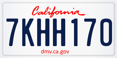 CA license plate 7KHH170