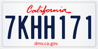 CA license plate 7KHH171