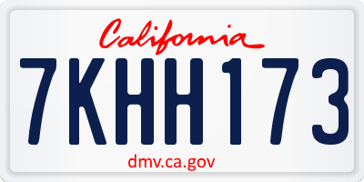 CA license plate 7KHH173