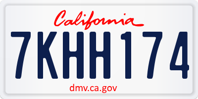 CA license plate 7KHH174