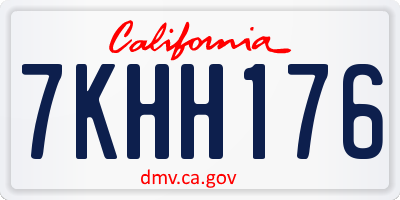 CA license plate 7KHH176