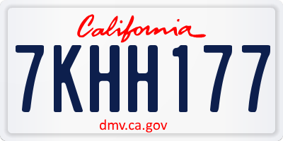 CA license plate 7KHH177