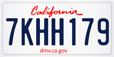 CA license plate 7KHH179