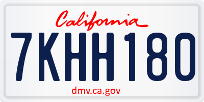 CA license plate 7KHH180