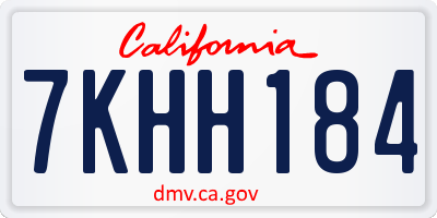 CA license plate 7KHH184