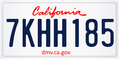 CA license plate 7KHH185
