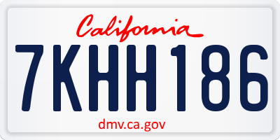 CA license plate 7KHH186