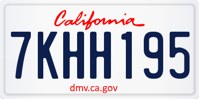 CA license plate 7KHH195