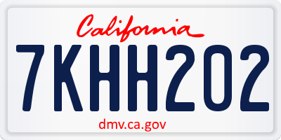 CA license plate 7KHH202