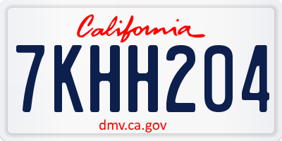 CA license plate 7KHH204