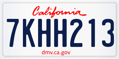 CA license plate 7KHH213