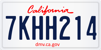 CA license plate 7KHH214