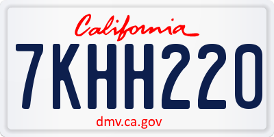 CA license plate 7KHH220