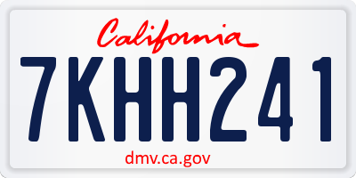 CA license plate 7KHH241
