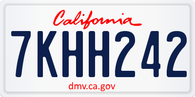 CA license plate 7KHH242