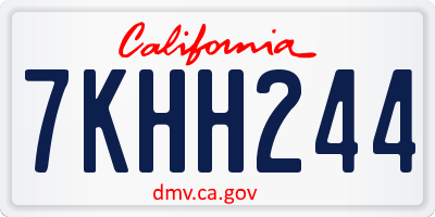 CA license plate 7KHH244
