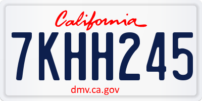 CA license plate 7KHH245