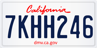 CA license plate 7KHH246