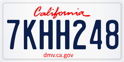 CA license plate 7KHH248