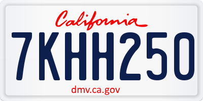 CA license plate 7KHH250