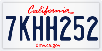 CA license plate 7KHH252