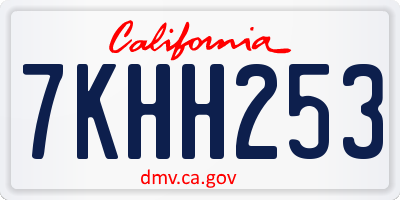CA license plate 7KHH253