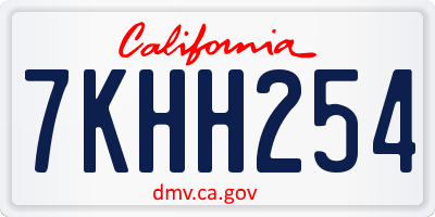 CA license plate 7KHH254