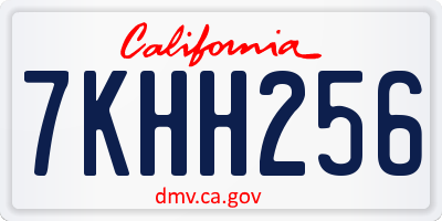 CA license plate 7KHH256