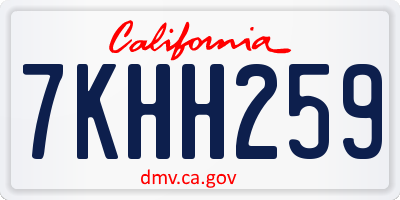 CA license plate 7KHH259