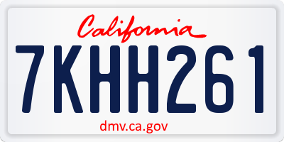 CA license plate 7KHH261