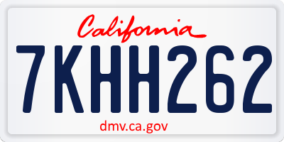 CA license plate 7KHH262