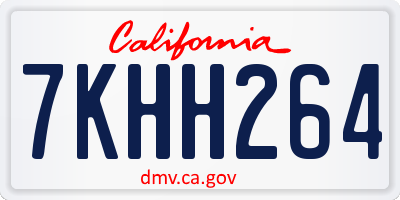 CA license plate 7KHH264