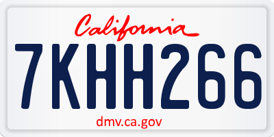 CA license plate 7KHH266