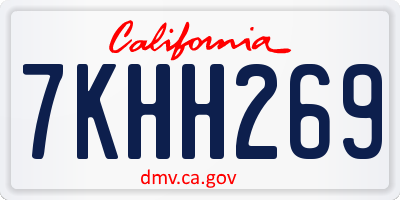 CA license plate 7KHH269