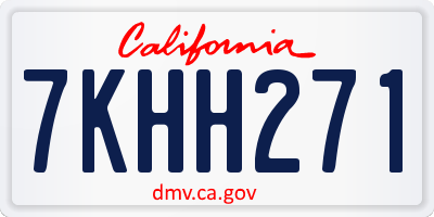 CA license plate 7KHH271