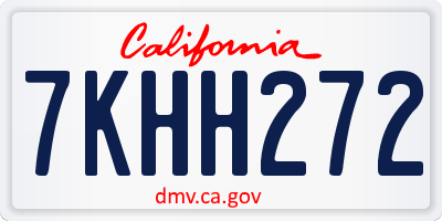 CA license plate 7KHH272