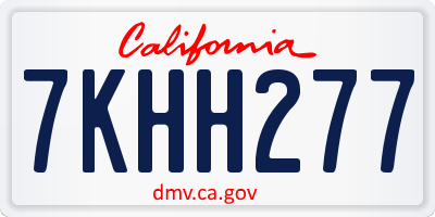CA license plate 7KHH277