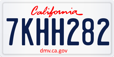 CA license plate 7KHH282