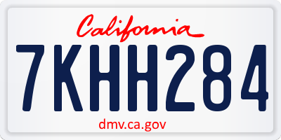 CA license plate 7KHH284