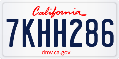 CA license plate 7KHH286