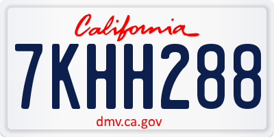 CA license plate 7KHH288