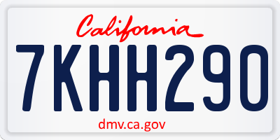 CA license plate 7KHH290
