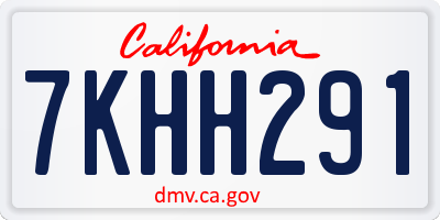 CA license plate 7KHH291