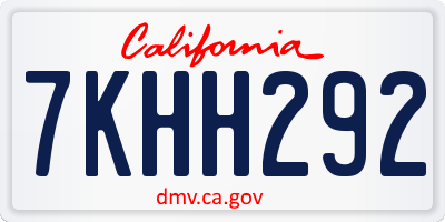 CA license plate 7KHH292