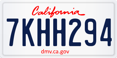 CA license plate 7KHH294