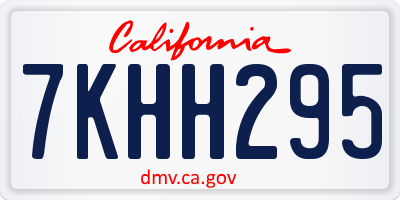 CA license plate 7KHH295