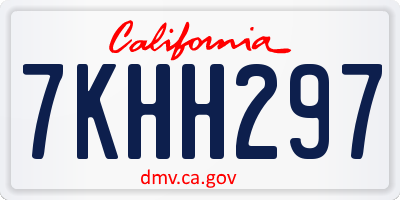 CA license plate 7KHH297
